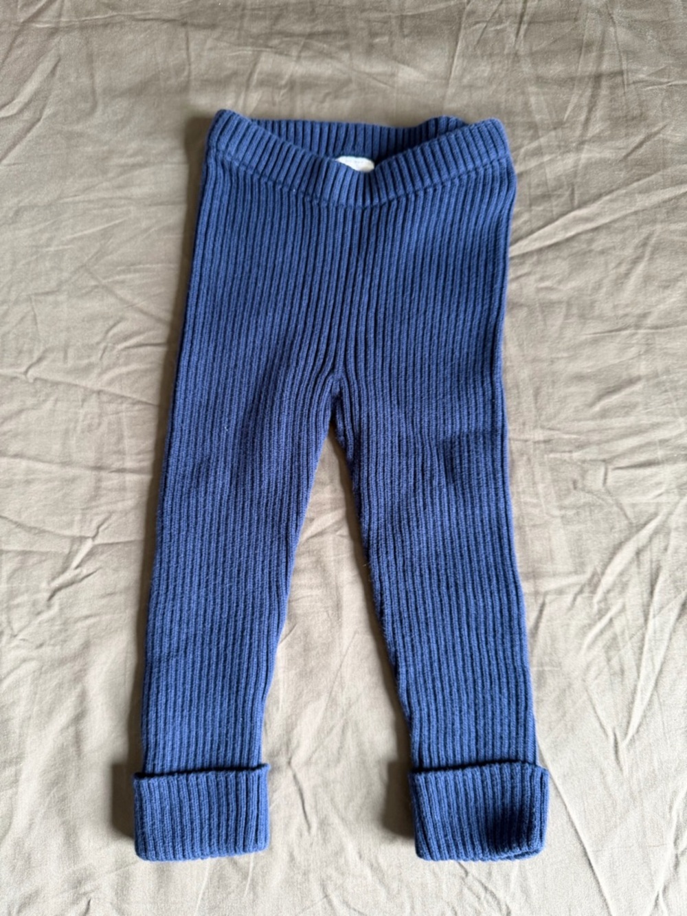 Hanna Andersson Navy Ribbed Knit Leggings